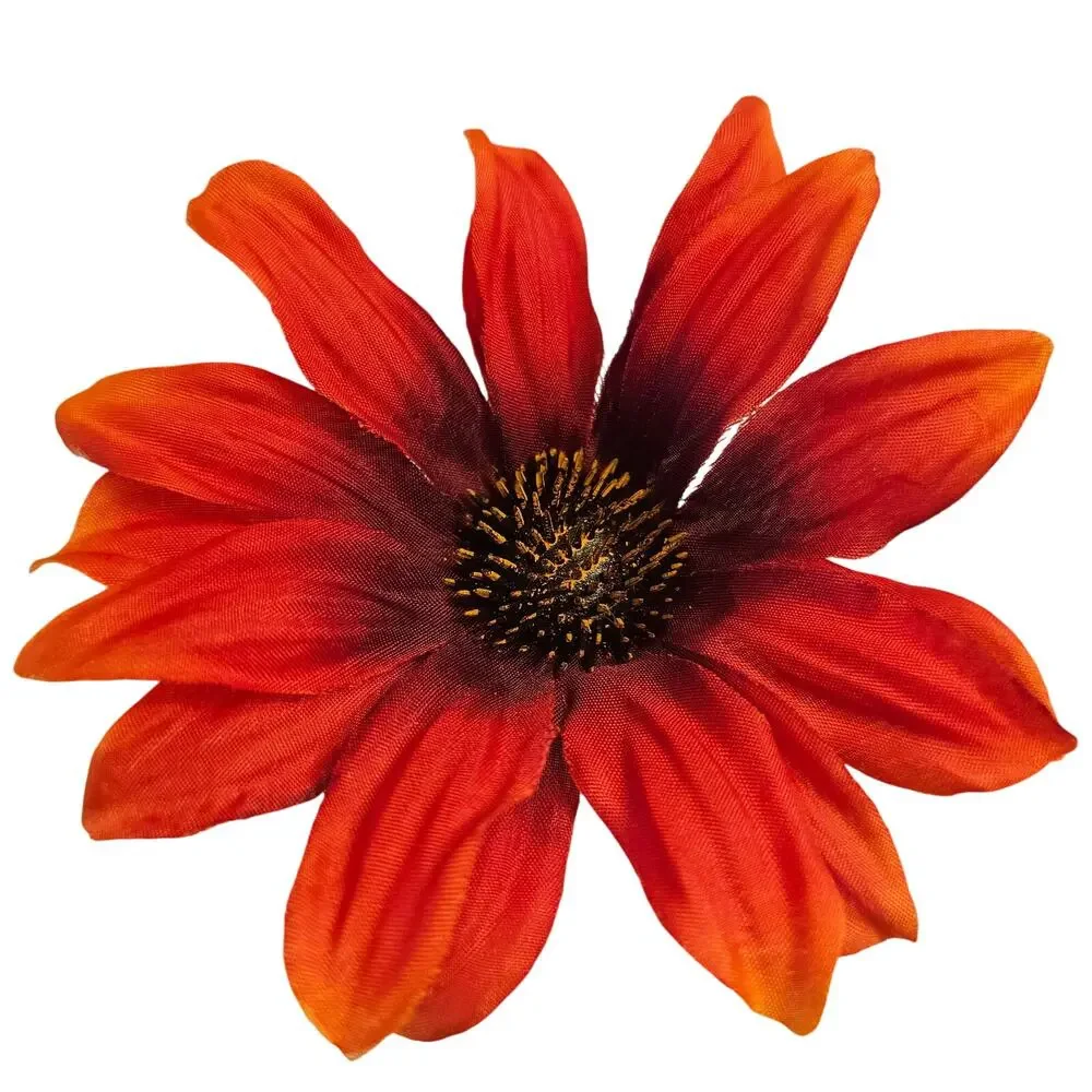 Red Orange Artificial Silk Daisy Flower Lot of 40 Stems Fall Floral Craft Decor